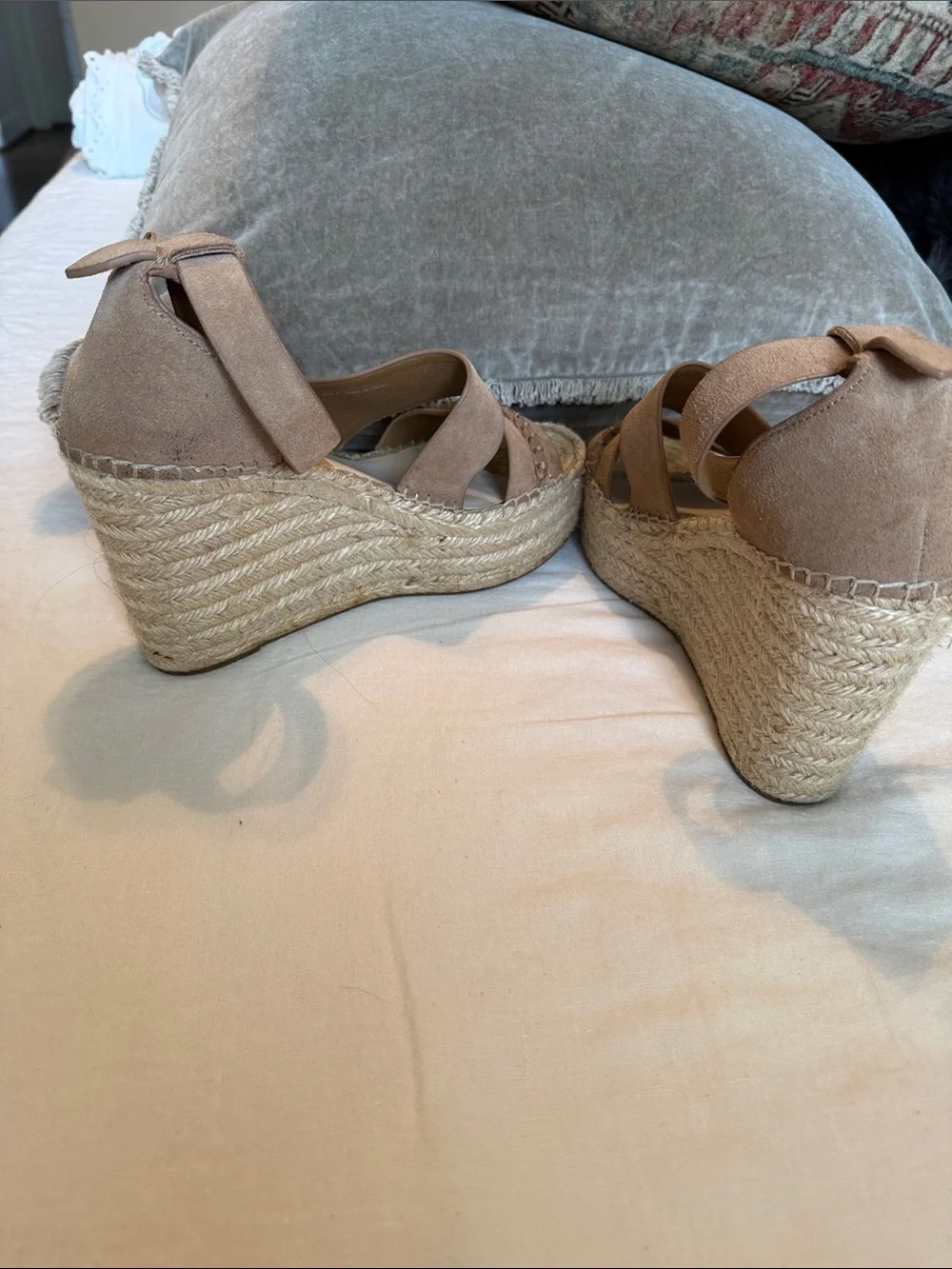 Dolce Vita Tan Suede Espadrille Platform Wedges
